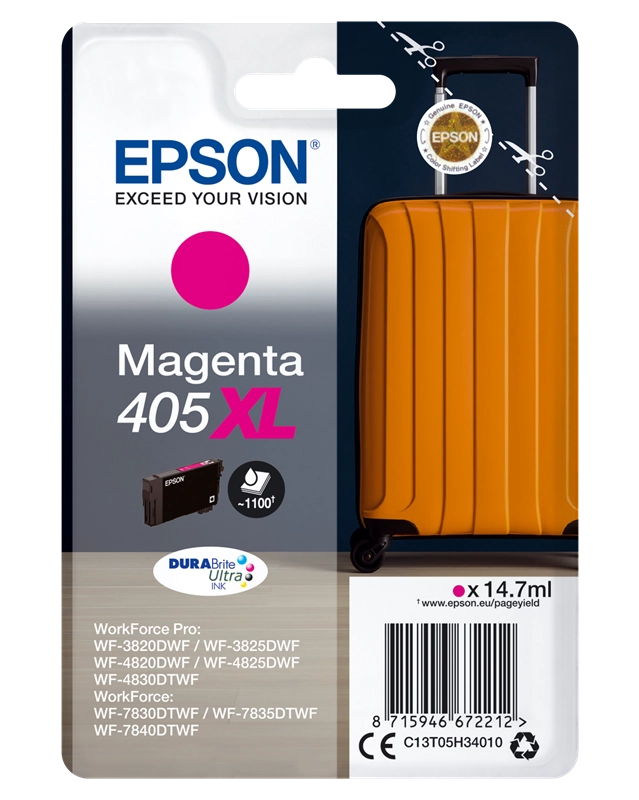 Epson Singlepack Magenta 405XL DURABrite Ultra Ink