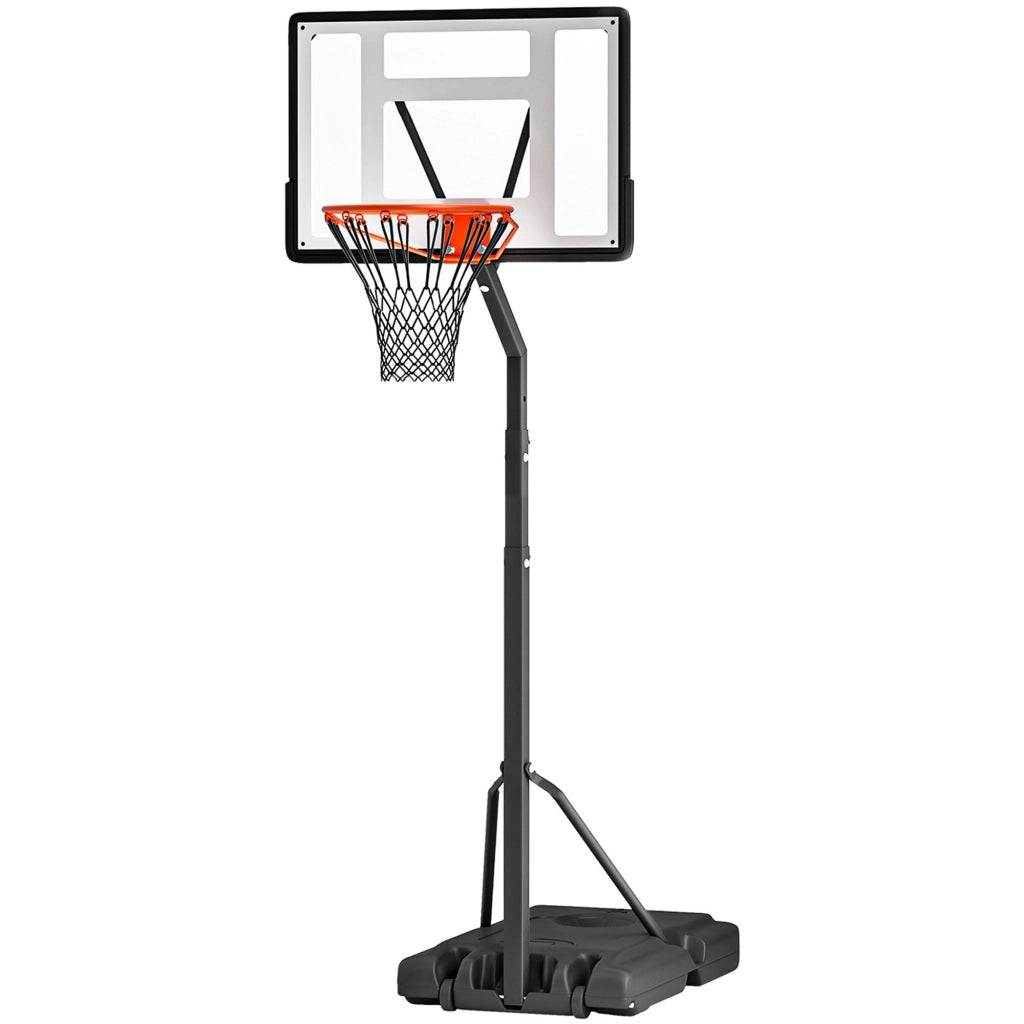 Panier de Basket con Pannello e Base Mobile ¨C zephmum ¨C Nero Bianco Regolabile 2.55-3.05m