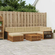 Set di divani da esterno 7 pz Naturale e Beige 3383596