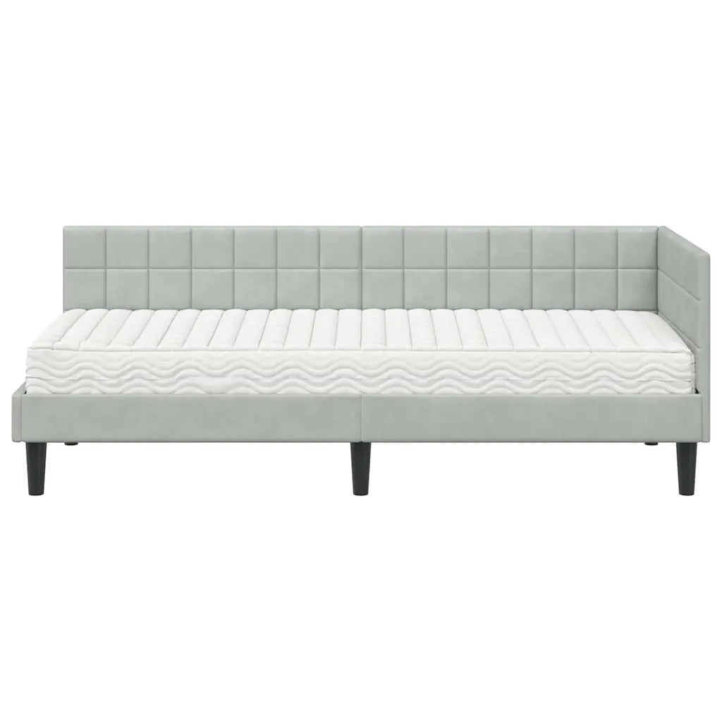 Struttura Letto Angolare con Materasso 2 pz-Giroletto con materasso Grigio chiaro 592620