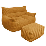 Poltrona pouf ergonomica con base antiscivolo in flanella gialla