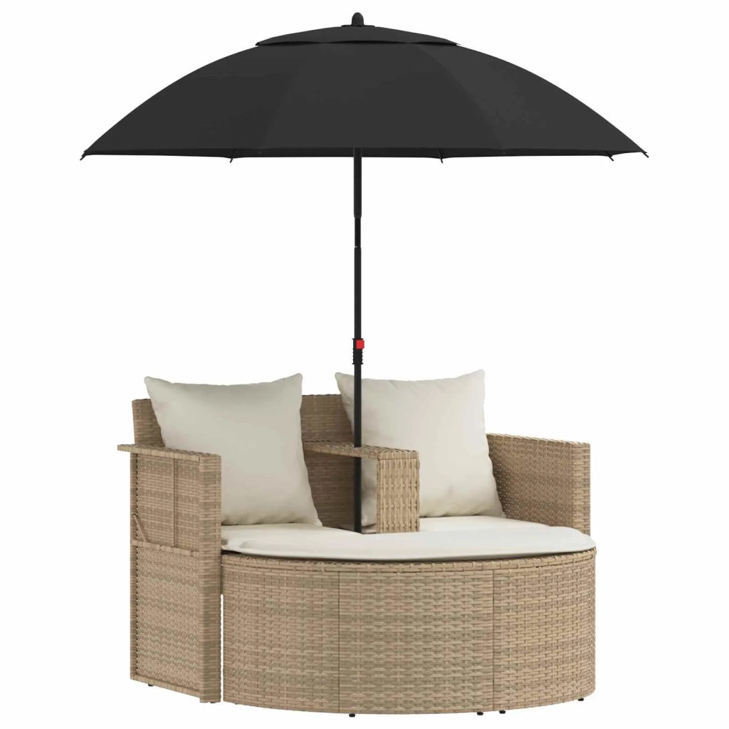 Divano da giardino 8 pcs Beige e Bianco Crema polyrattan