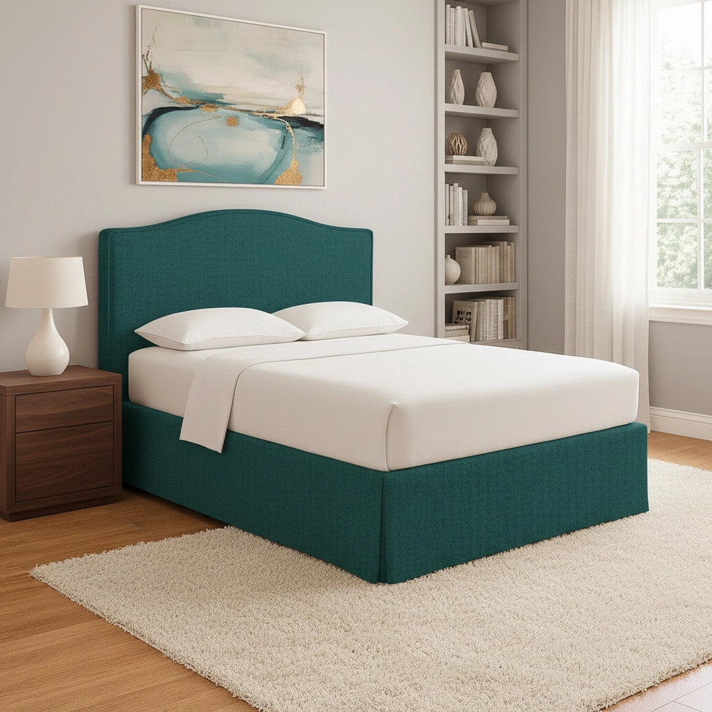 Batley, Letto Singolo Sfoderabile Made in Italy, Verde Petrolio