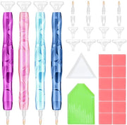Diamantverfpen 4 in 1, 12 pezzi di vernice diamantata, 2 scatole e 16 punterelle di ricambio, accessori per vernice diamantata 5D, attrezzi per vernice diamantata, arte del fai da te per unghie.
