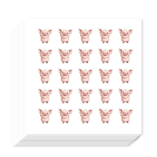 Papierstickers per Planner 500 pezzi - Stickers di Maiale Rosa - Decorazione per Scrapbook e Knutselen - Dimensione 1,27 cm