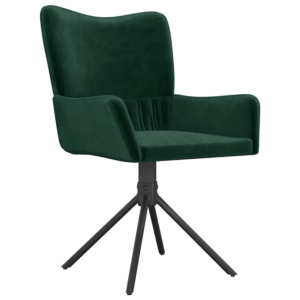 Sedie da Pranzo Girevoli 2 pz Verde Scuro in Velluto cod mxl 7937
