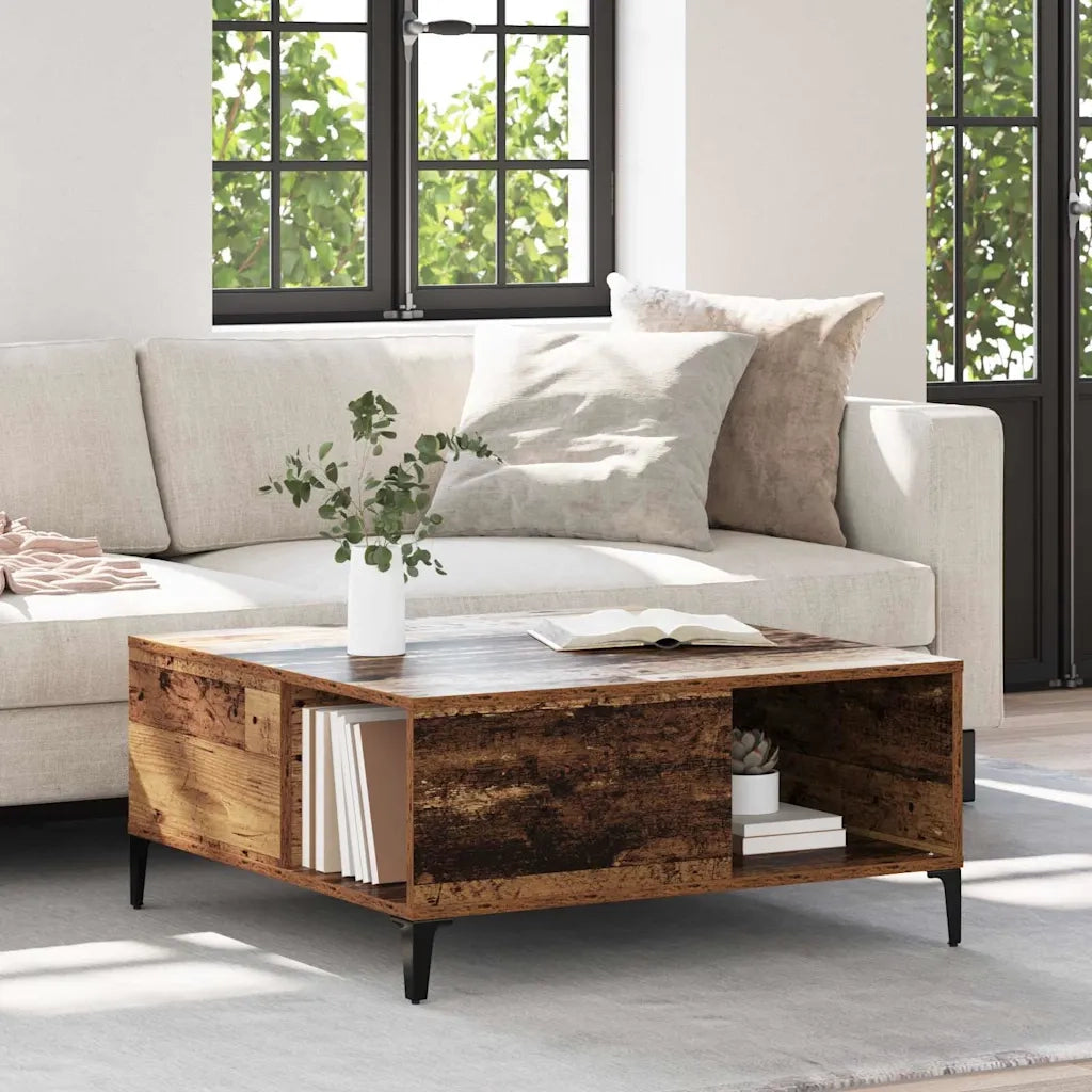 Tavolino da salotto | Tavolino da caff¨¨ | Tavolino da Soggiorno Legno vecchio 80 x 80 x 36,5 cm
