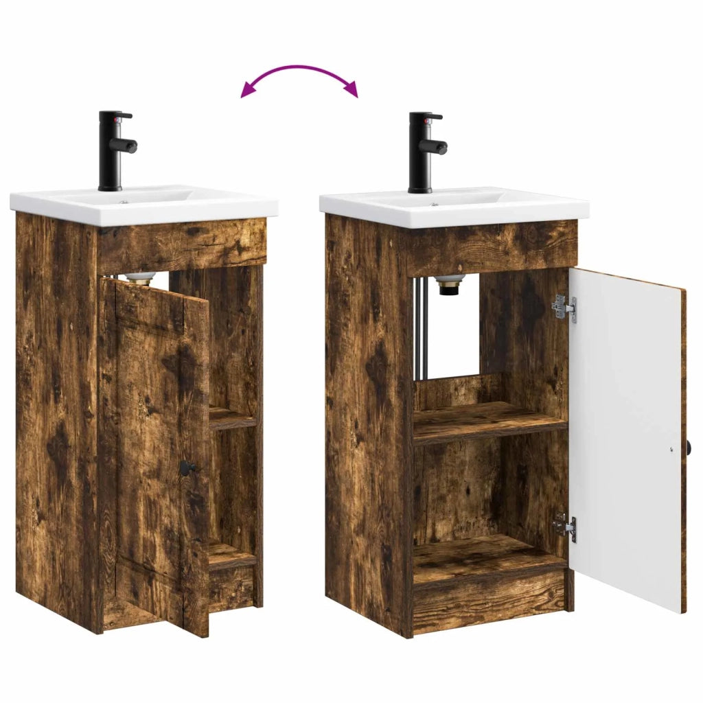 Mobile da bagno con lavabo Rovere Fumo 42 x 40 x 84,5 cm 890059