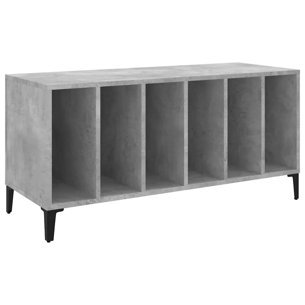 Mobile porta dischi multifunzionale per soggiorno 100 x 38 x 48 cm stile industriale legno composito grigio cemento 02_0049225