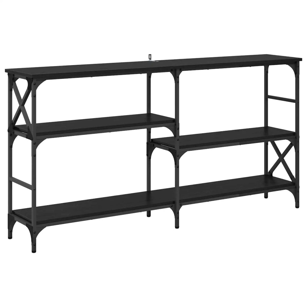 Tavolo consolle con lo scaffale Rovere Nero 150 x 29 x 76,5 cm 882798