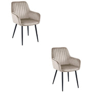 Set di 2 sedie con braccioli Solden in velluto beige