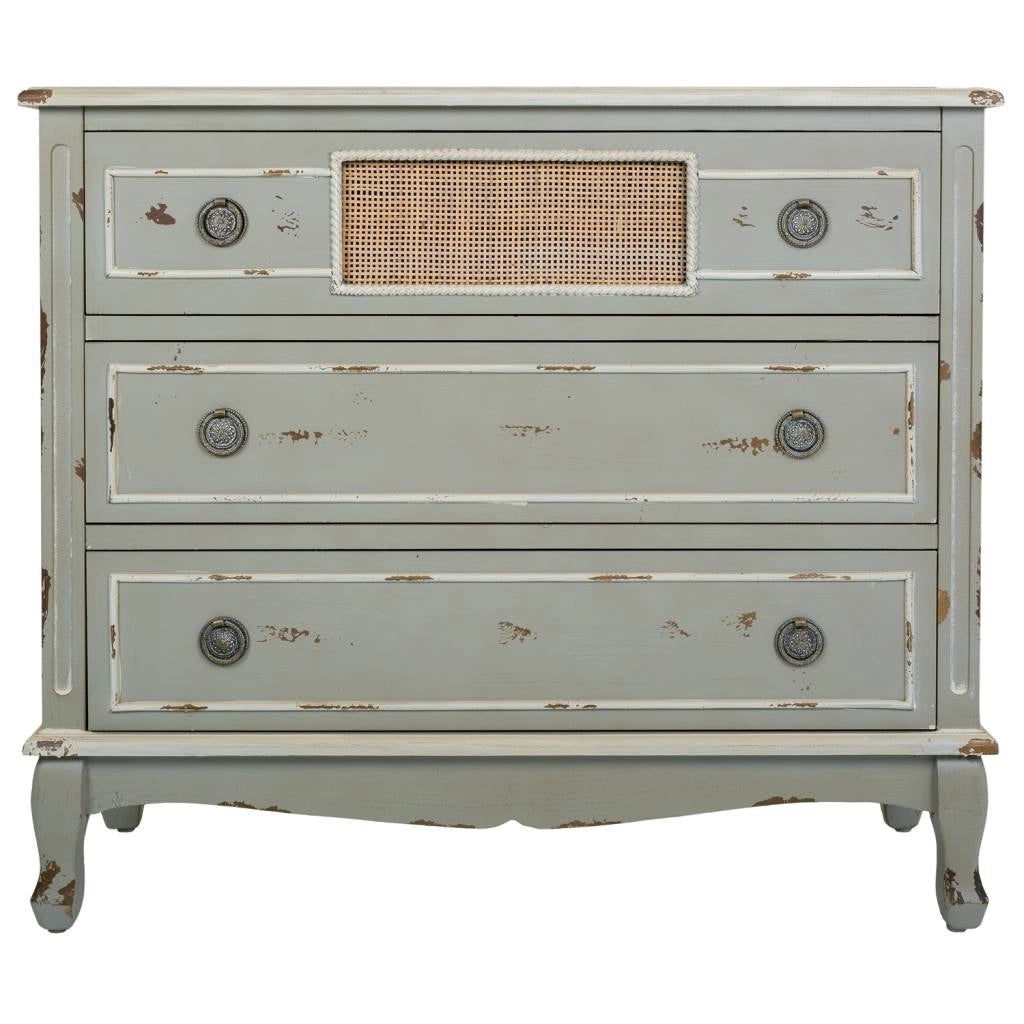Comò in legno verde 90x38x80