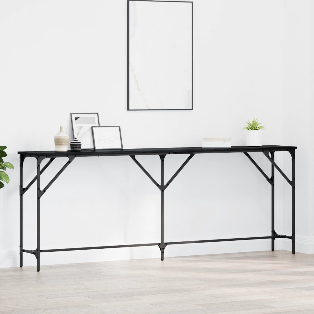 Tavolo Console Quercia Nera 200x29x75 cm Legno ingegnerizzato