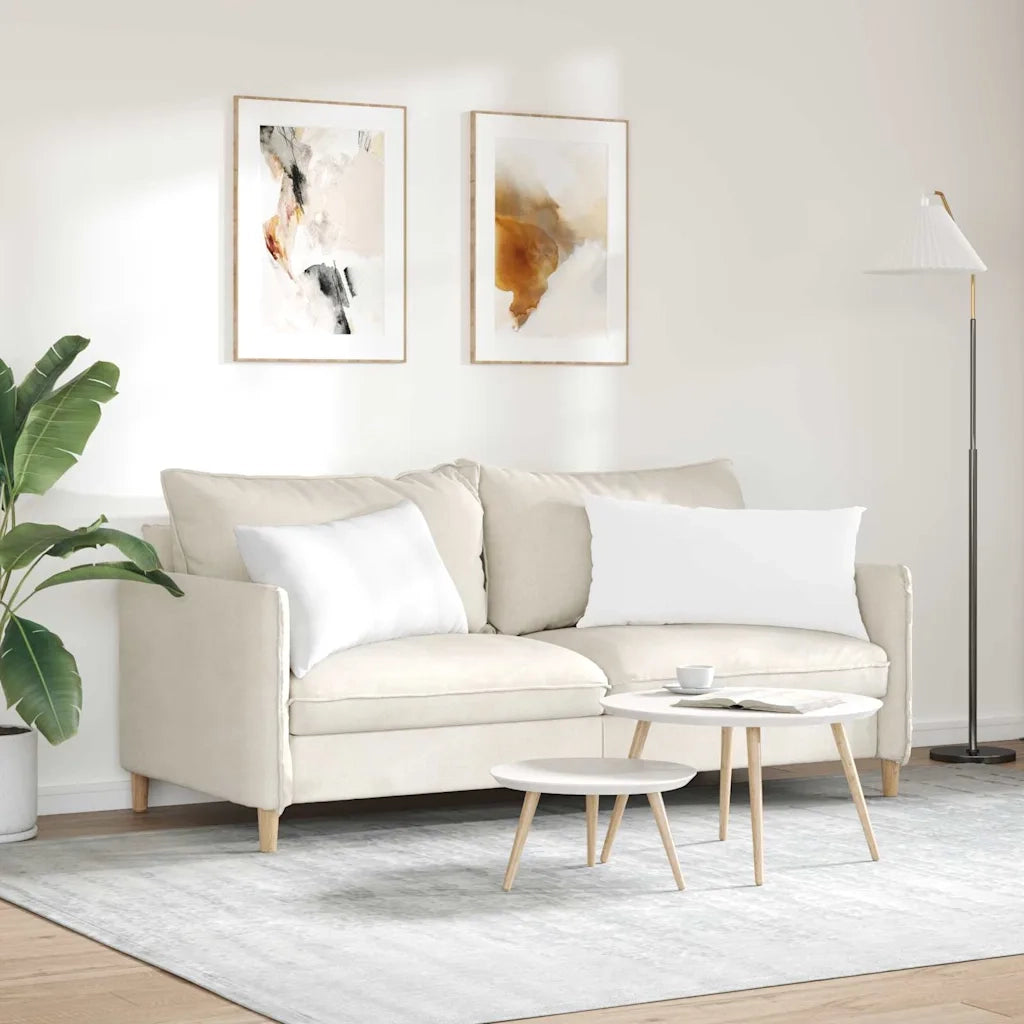 Cuscini da Divano 2 pz | Cuscini per sedie Bianco 80 x 40 cm Tessuto