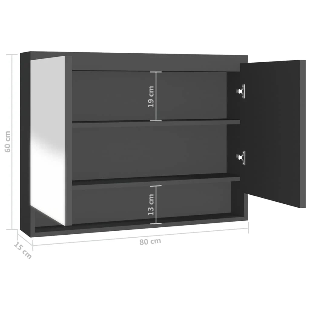 Mobiletto con specchio da bagno 80 x 15 x 60 cm MDF antracite 02_0006710
