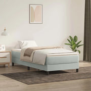 Letto a Molle senza Materasso Grigio Chiaro 80x220 cm Velluto
