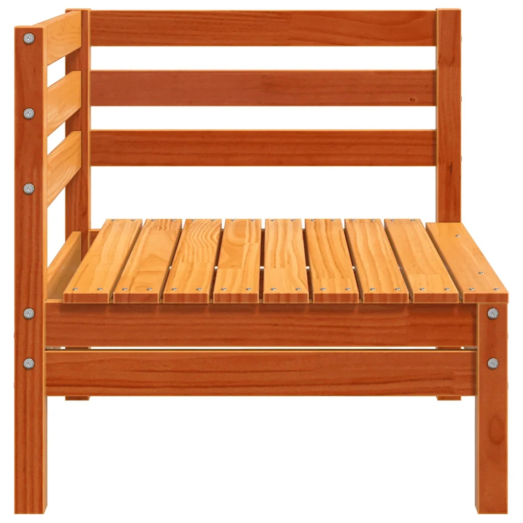 Divano Angolare da Giardino-Sofa da Giardino-Divanetto da esterno Marrone Cera in Legno Massello Pino