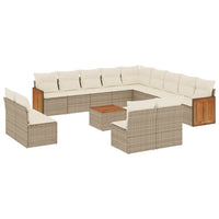 Set Divani da Giardino 14pz con Cuscini in Polyrattan Beigecod mxl 91171