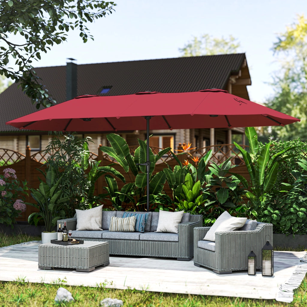 Parasole da giardino esterno rettangolare ¨C zephmum ¨C 4x2.2m rosso vino