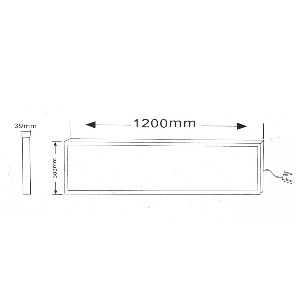 Plafoniera LED rettangolare 40W lampada soffitto 120x30 CCT da 3000K a 6500K luce ufficio negozio studio medico 230V