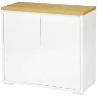 Mobile Multiuso con Armadietto a 2 Livelli in Truciolato e Ripiano regolabile, 80x37x75cm