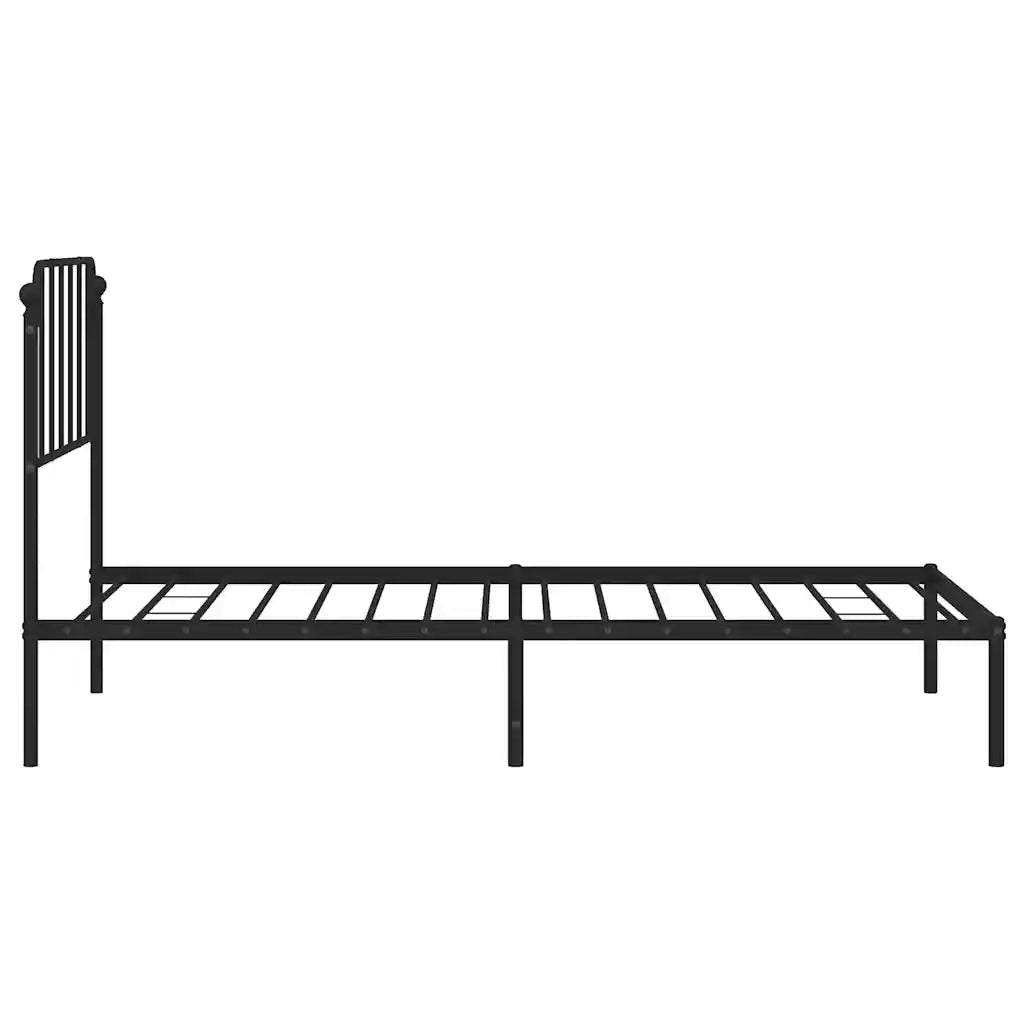 Giroletto con Testiera in Metallo Nero 100x190 cm 373881