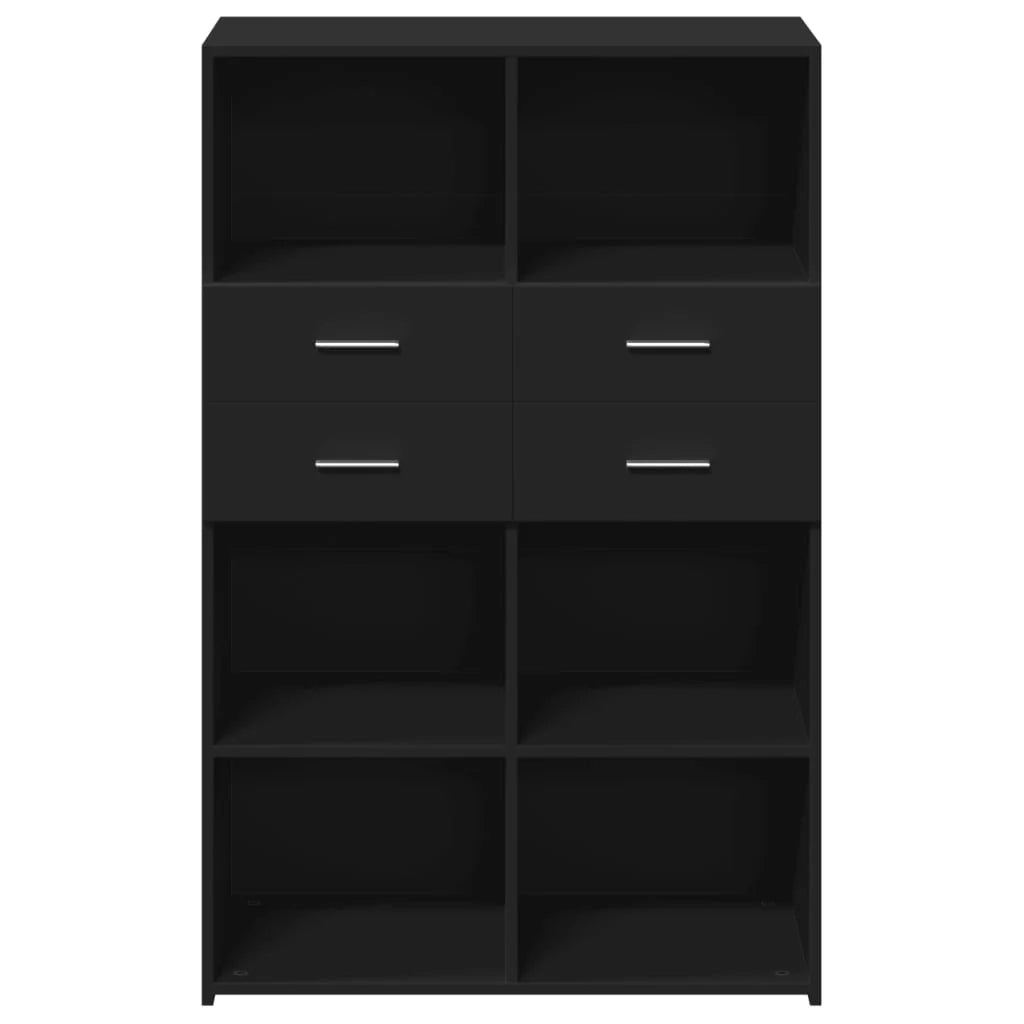 Buffet credenza cassettiera mobiletto mobile contenitore organizer per cucina soggiorno salotto alto 80 x 42,5 x 124 cm legno ingegnerizzato nero 02_0035133