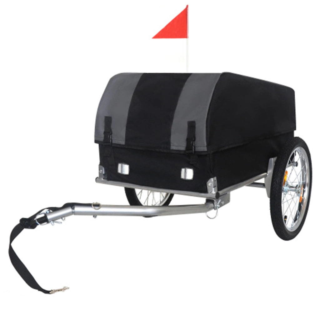 RIMORCHIO BICICLETTA CARGO 69x48x34 cm Acciaio Nero Grigio 40 kg