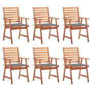 Sedie da Pranzo da Esterni con Cuscini 6 pz Massello di Acacia cod mxl 8572