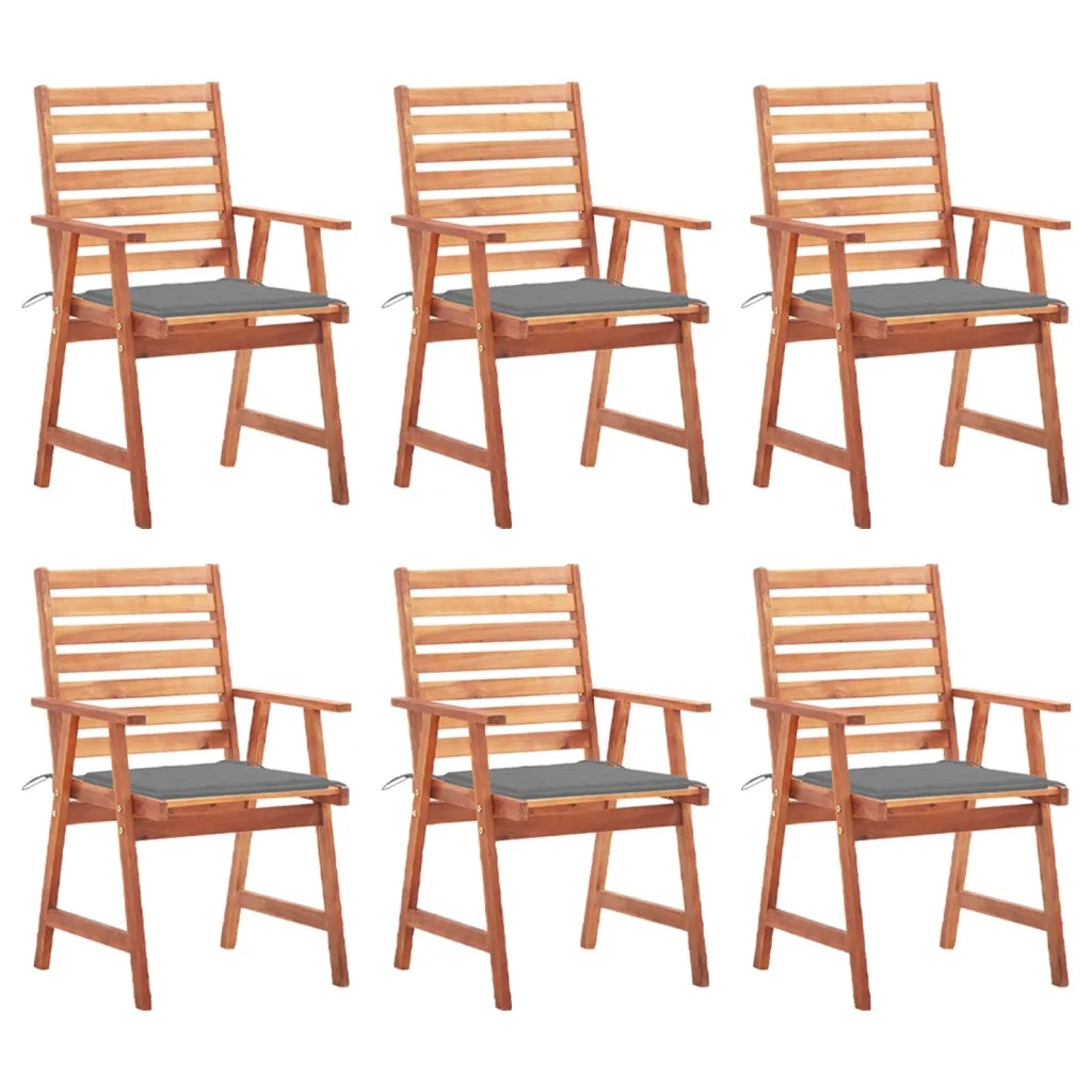 Sedie da Pranzo da Esterni con Cuscini 6 pz Massello di Acacia cod mxl 8572