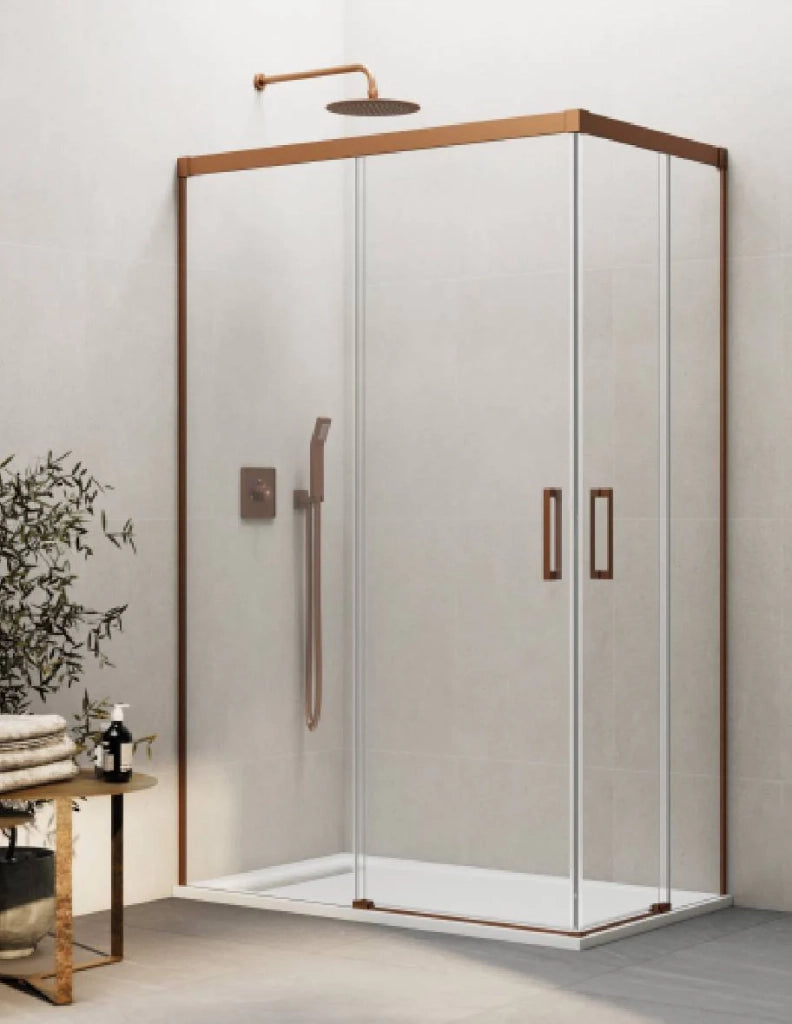 Box doccia ingresso angolare 2+2 THALASSA (BASIC) 95x75 cm Rame vetro trasparente