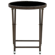 Tavolino da Salotto-Tavolino da soggiorno-Tavolo Marrone 60 cm Polyrattan e Vetro Temperato