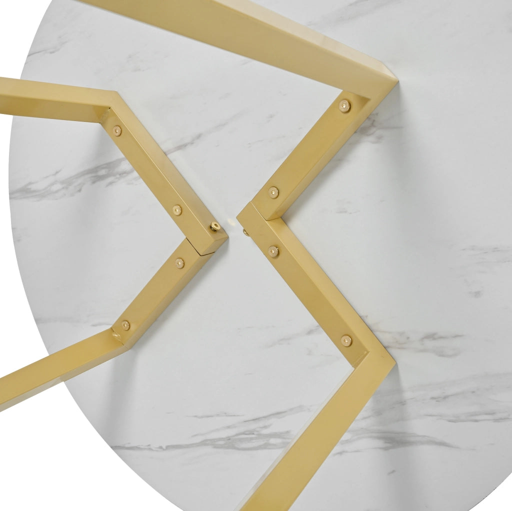 Set da pranzo 5 pezzi con tavolo rotondo Ø80 cm e 4 sedie in velluto