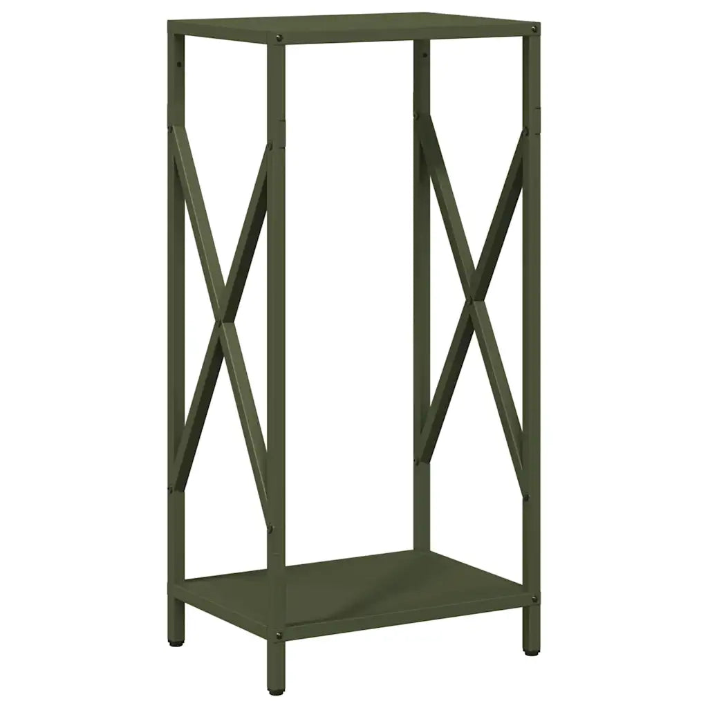 vidaXL Rastrelliera per Legna da Ardere Verde Oliva 34x25x70 cm