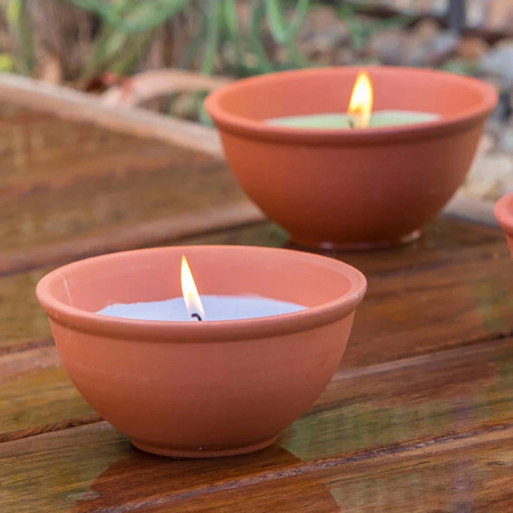 Trade Shop - Set 44pz Candela Citronella Vasetti In Terracotta Repellente Per Zanzare Da 80gr. 617968 -