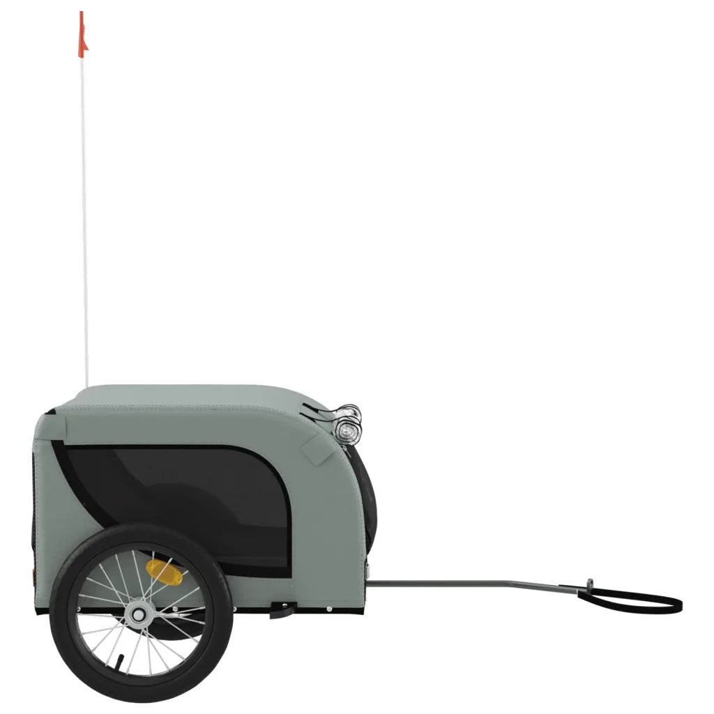 Rimorchio da Bici per Animali Grigio e Nero Oxford e Ferro 94000