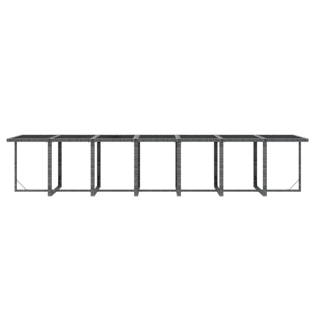 Set da Pranzo per Giardino 15 pz con Cuscini Polyrattan Grigio cod mxl 40265