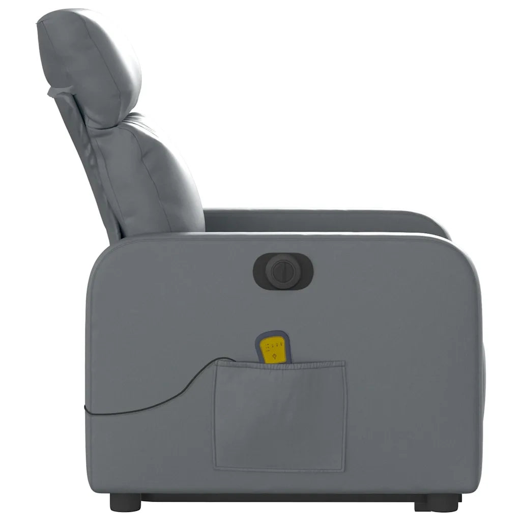 Poltrona Alzapersona Elettrica Reclinabile Grigio in Similpelle 3206773