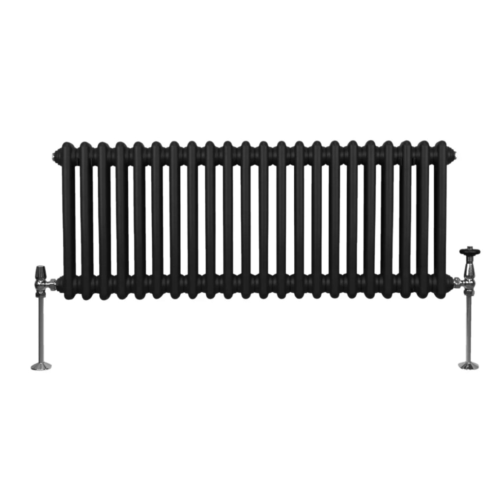 Termosifone Radiatore a 2 colonne per riscaldamento centralizzato orizzontale Nero 300 x 1012mm