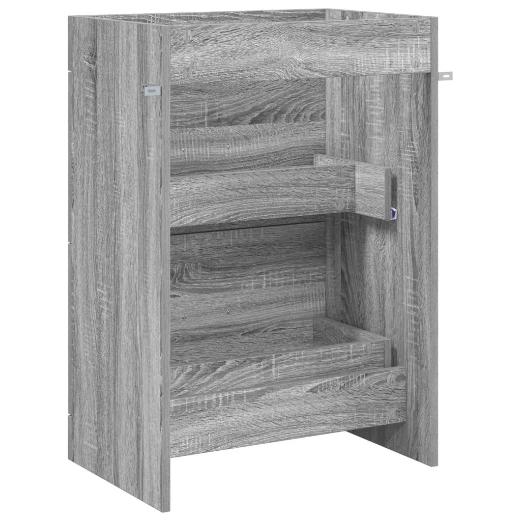 Mobiletto da Bagno Sotto Lavabo Sonoma grigio 56 x 37,5 x 81 cm