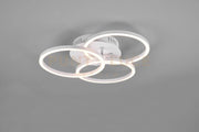 CIRCLE PLAFONIERA LED  27W 3200lm, 2700 - 6000K  BIANCA 3 CERCHI ORIENTABILI CON TELECOMANDO MULTIFUNZIONE L. 43,5CM DIMMERABILE