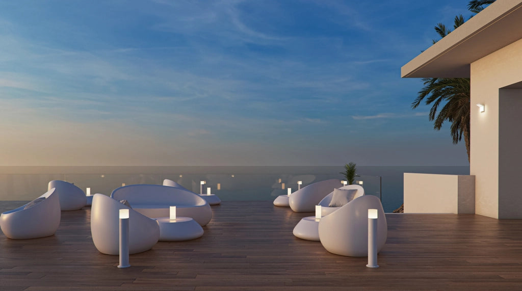 Proiettore LED da Esterno TURA 12W 180º 3000K Finitura Corten Texturizzato, Design Cilindrico per Illuminazione Vialetti e Giardini IP65 IK06