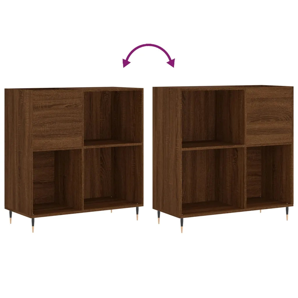 Mobile Porta Dischi Rovere Marrone 84,5x38x89 Legno Multistrato 831771