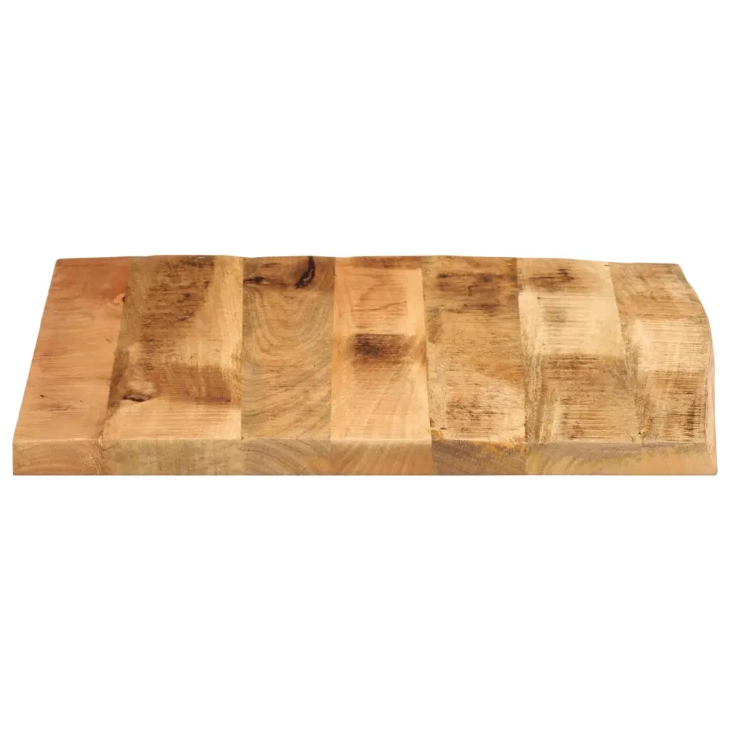 Piano Tavolo 80x80x2,5 cm Bordi Vivi Legno di Mango Grezzo 370362