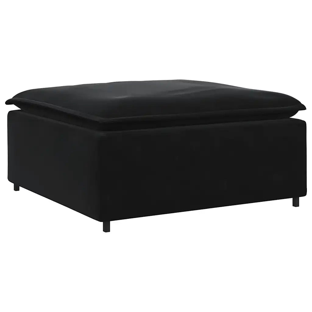 Divano da Giardino-Modulo Poggiapiedi Divano Modulare Nero 100x100x48 cm