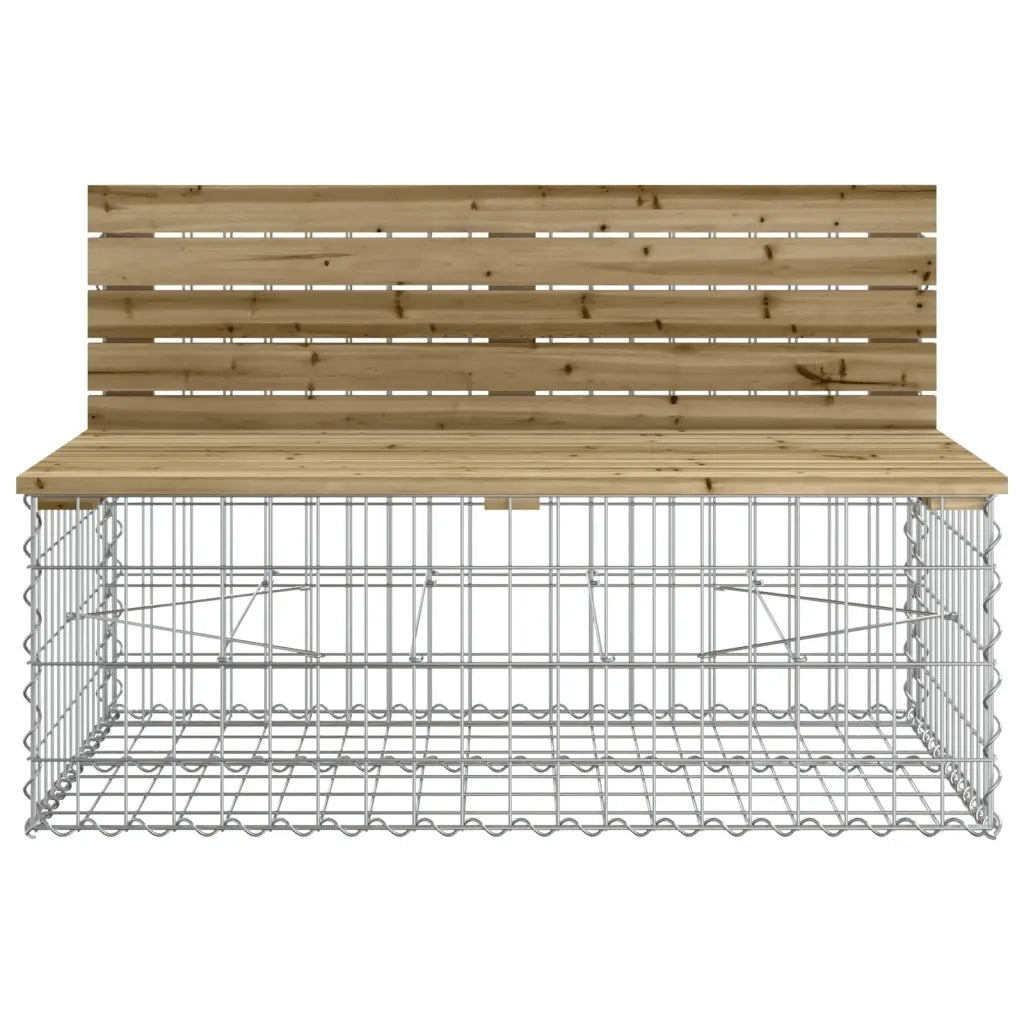 Panca da Giardino Design Gabbione 103x70x65 cm Pino Impregnato 834376