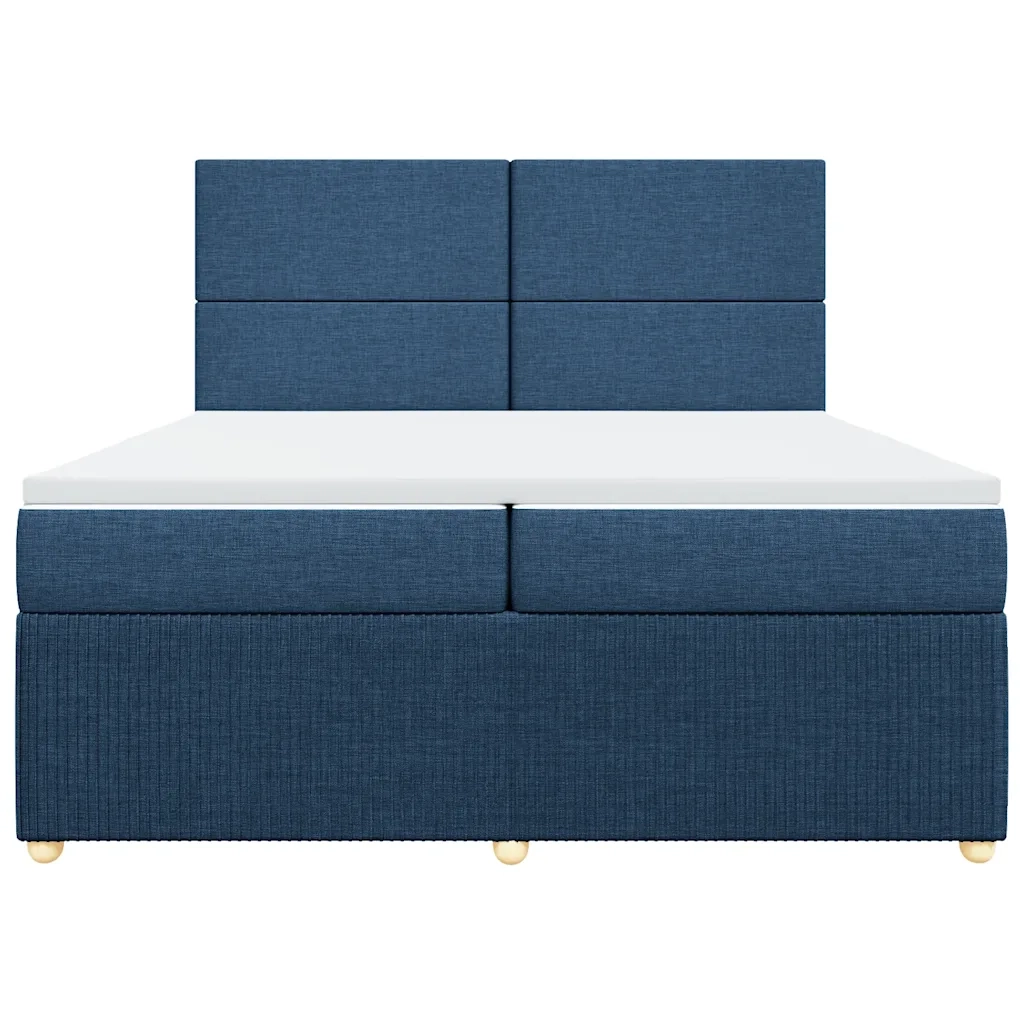 Giroletto a Molle con Materasso Blu 200x200 cm in Tessuto 3292162