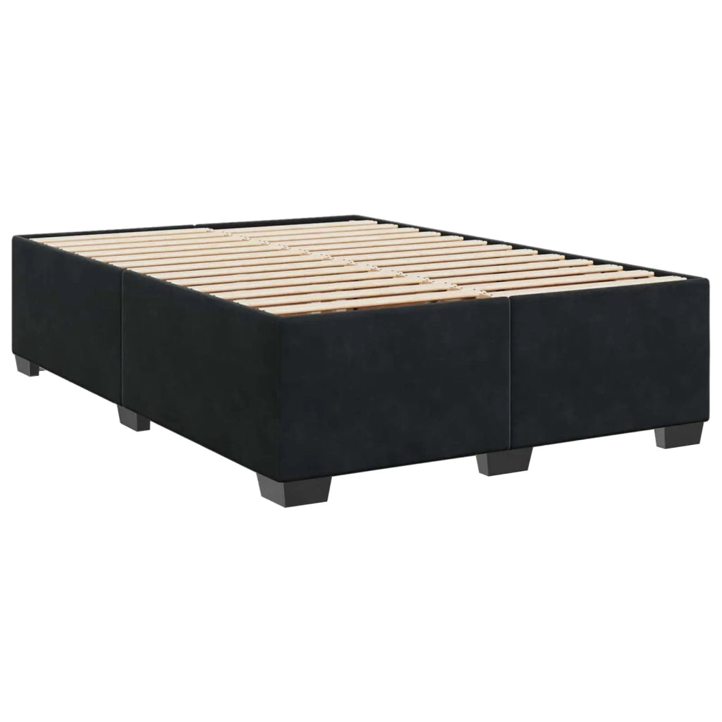 Letto box spring con materasso Nero 140 x 190 cm Velluto 3453640