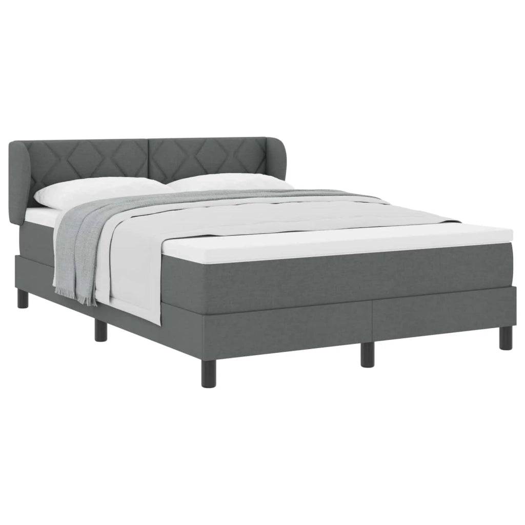 Letto a molle con materasso Grigio scuro 140 x 200 cm Tessuto 3340088
