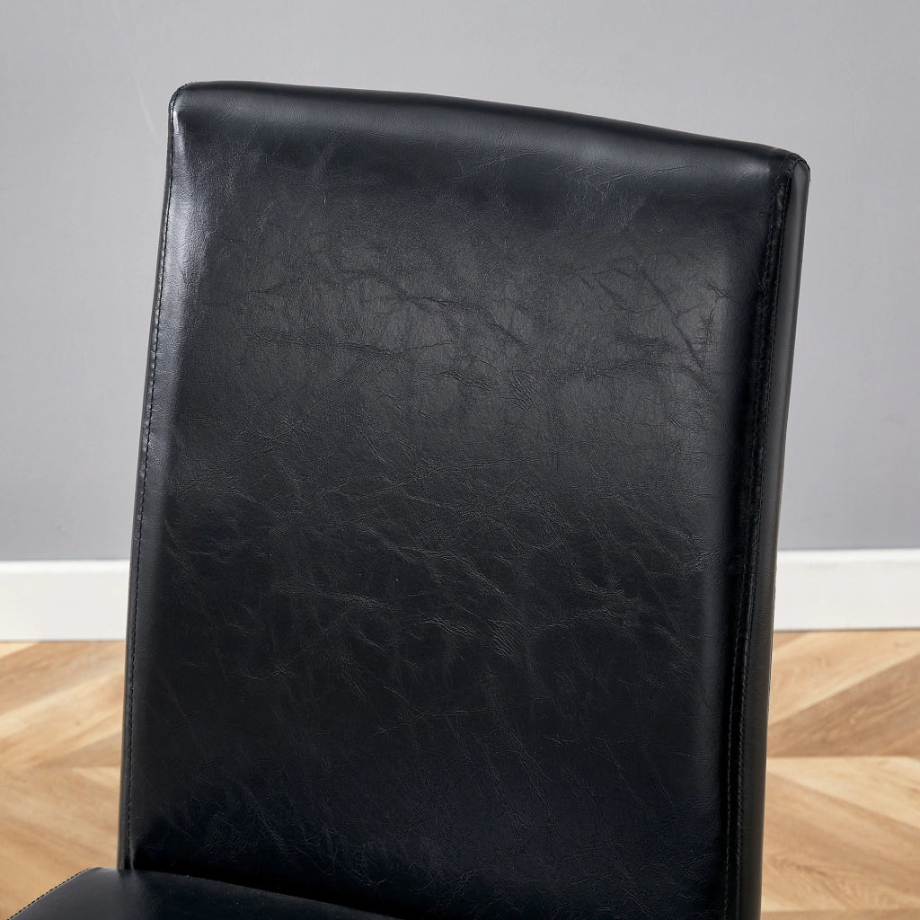 Sedie da pranzo moderne set 4 pezzi; nero e oro; in PU e metallo